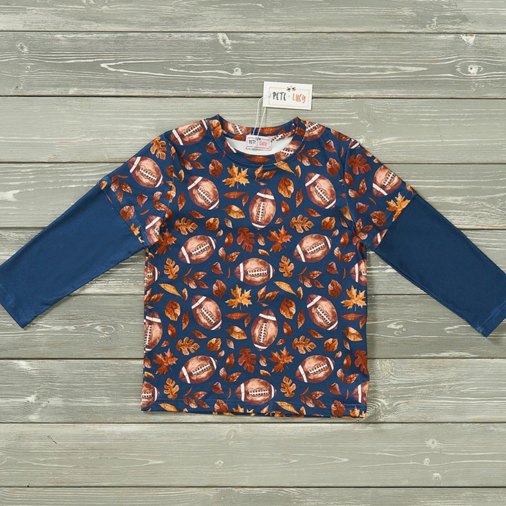 Pete + Lucy Leafy Football Top Long-Sleeve